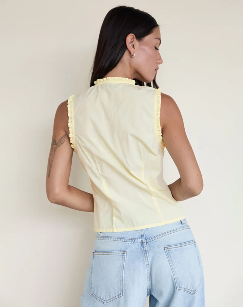 Yara Blouse in Poplin Lemon