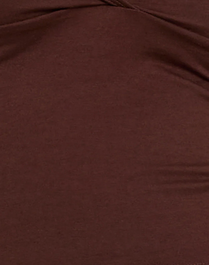 Elspe Halterneck Top in Bitter Chocolate