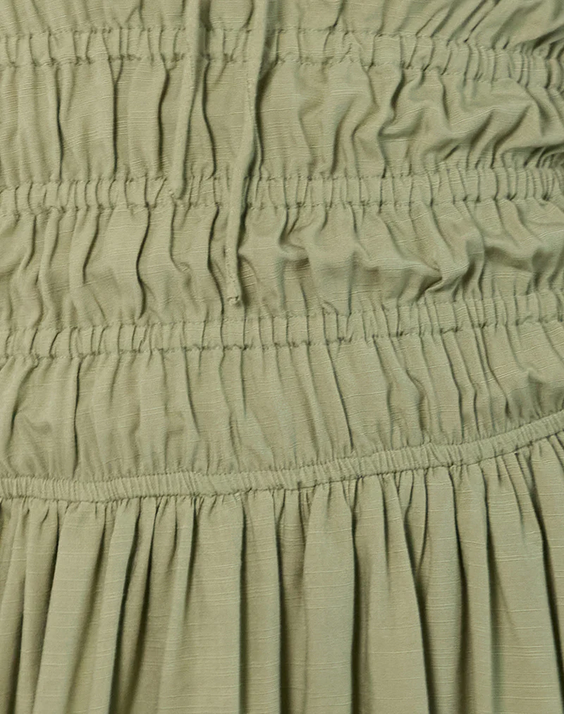 Rasmil Bubble Hem Mini Dress in Sage Green