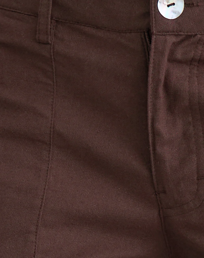 Saucy Trousers in Linen Deep Mahogany