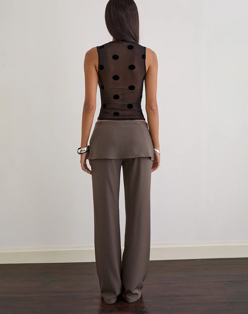 Elka Wrap Trouser in Tailoring Truffle
