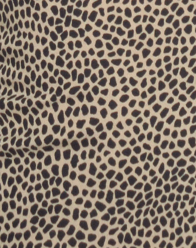 Delaine Halterneck Mini Dress in Croc Tan