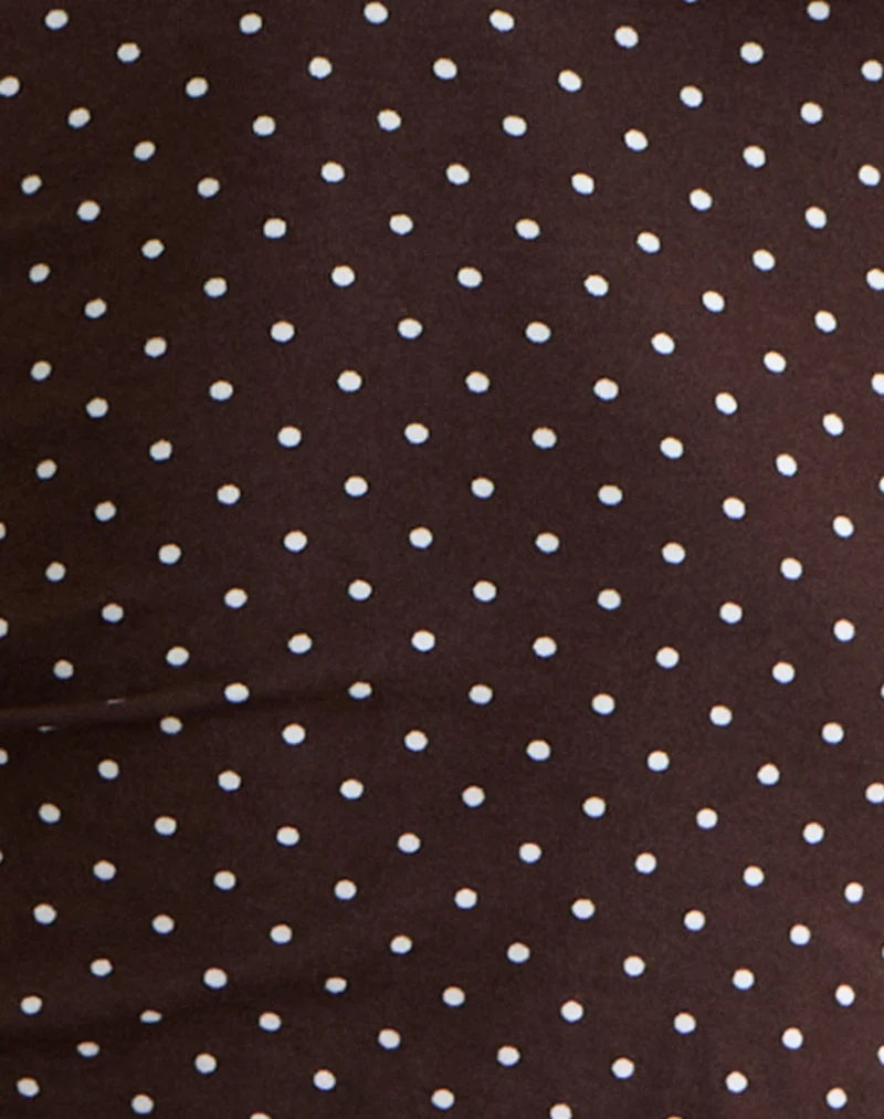 Emesy Long Sleeve Top in Micro Polka Brown