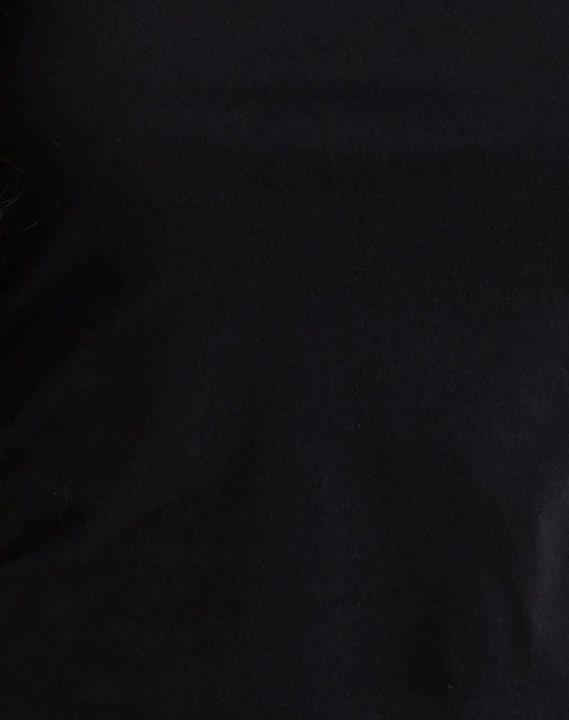 Tokiwa Asymmetric Shoulder Tee in Black