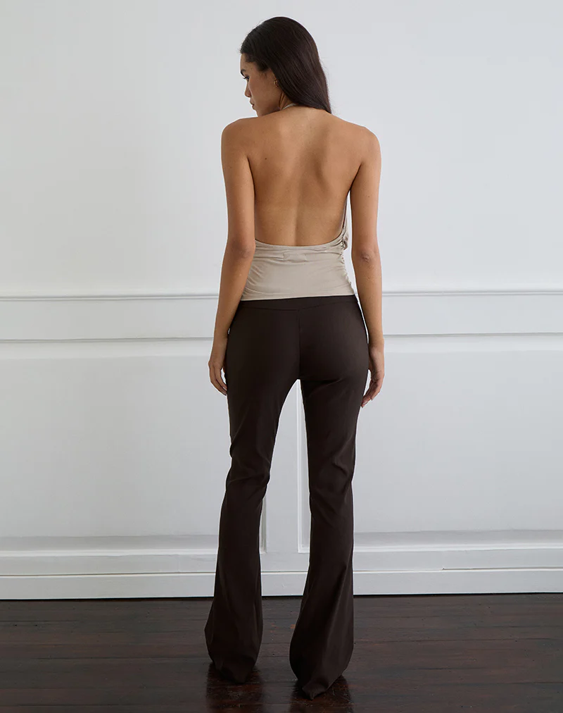 Sherlyn Halter Top in Cupro Oatmilk