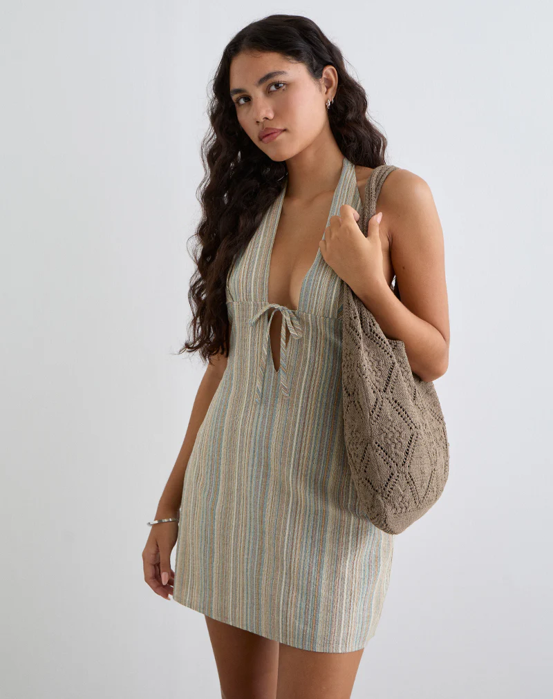 Fika Crochet Bag in Brown