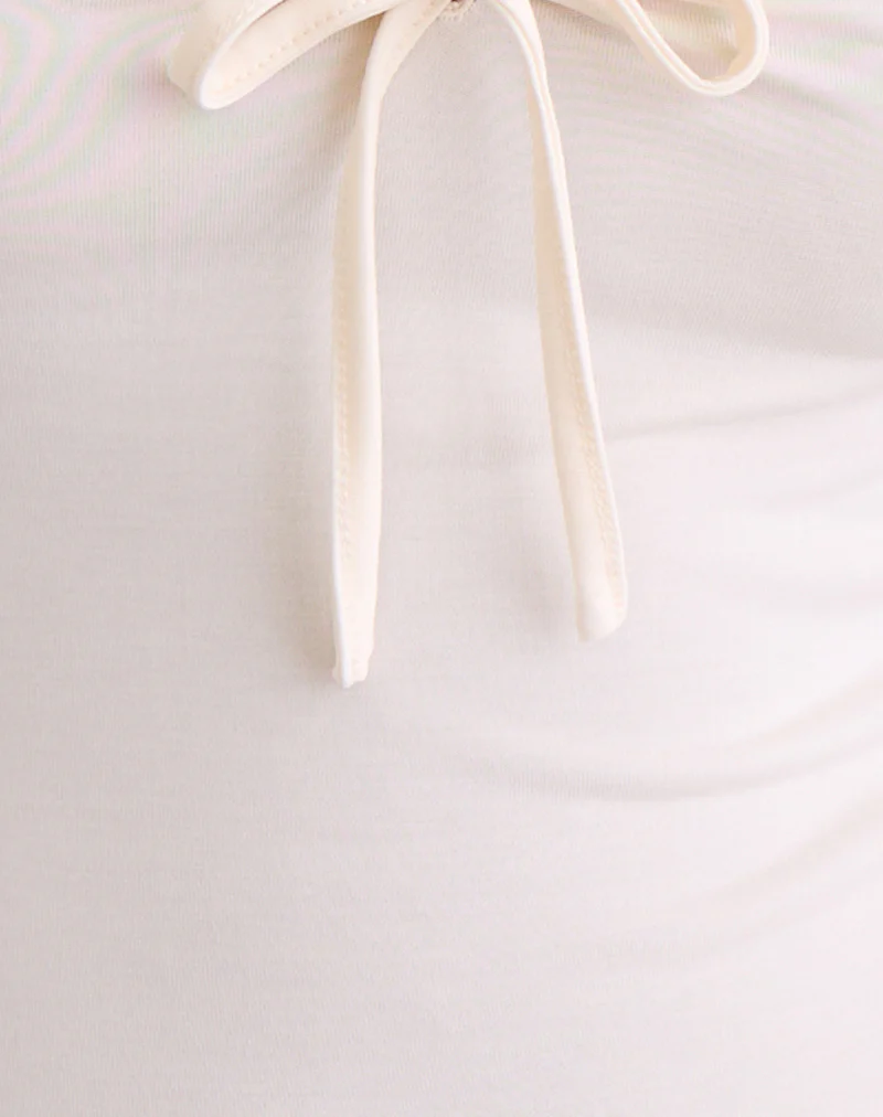 Saiba Cap Sleeve Top in Cupro Cream