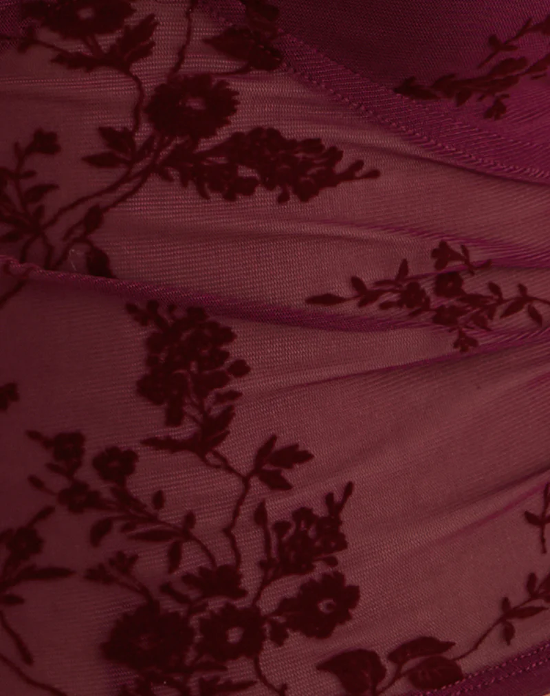 Lihat Top in Botanical Flock Flower Maroon