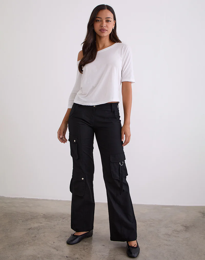 Hojo Linen Cargo Pants in Black