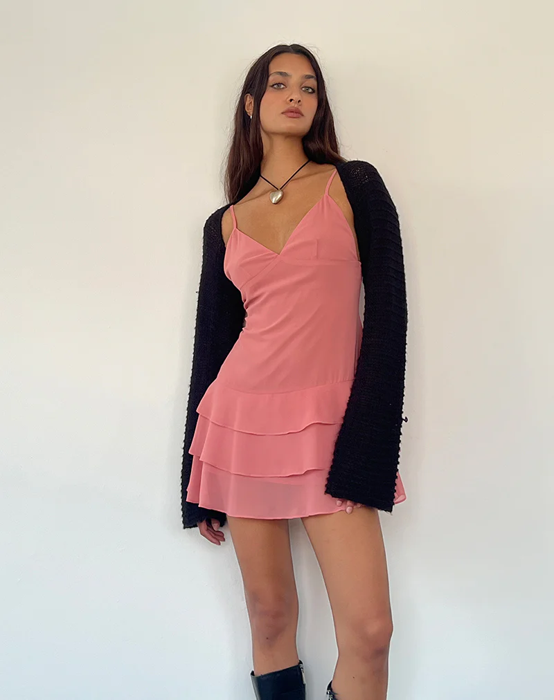 Riasi Mini Dress in Chiffon Blush