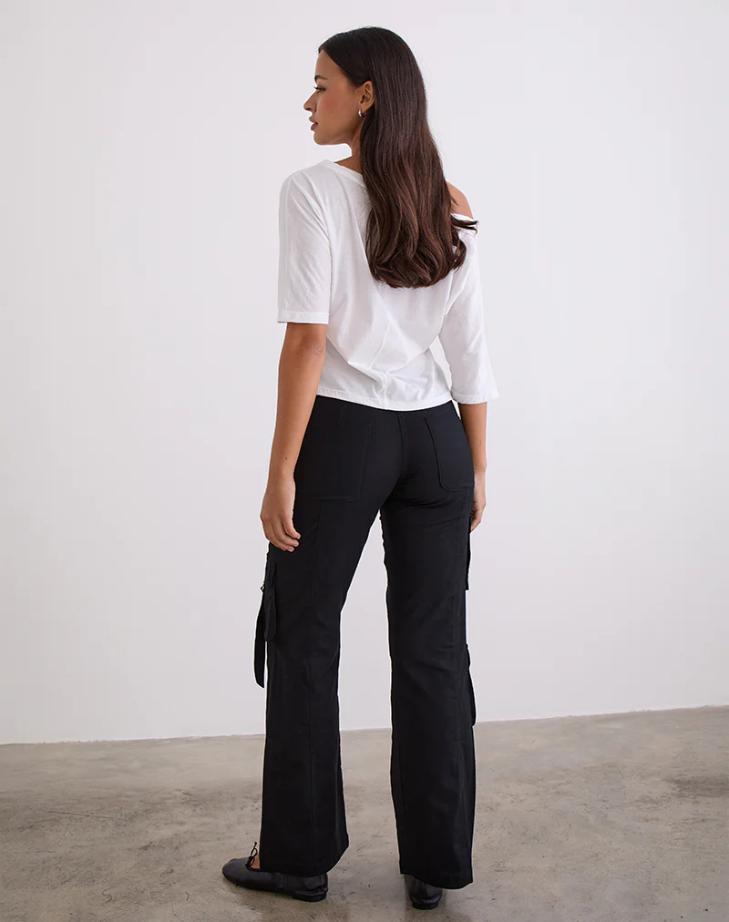 Hojo Linen Cargo Pants in Black