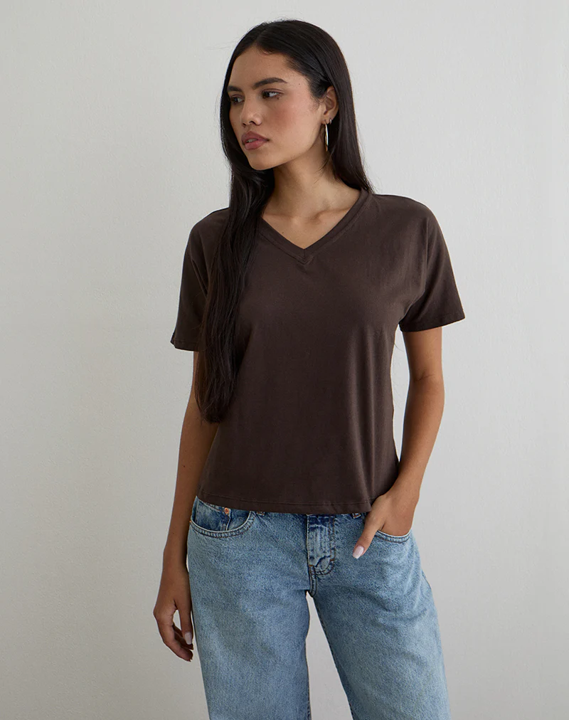 Viman Top in Jersey Chocolate