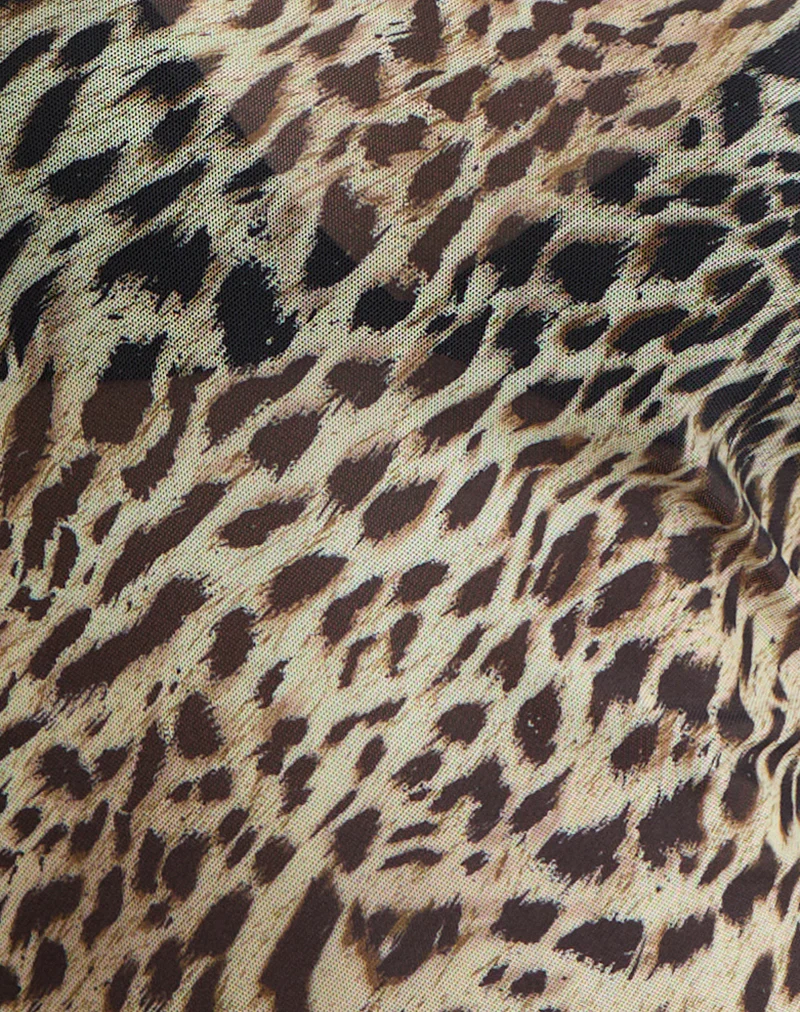 Tineko Long Sleeve Top in Leopard Dance Brown