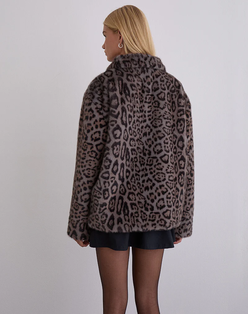 Joji Jacket in Warm Grey Leopard