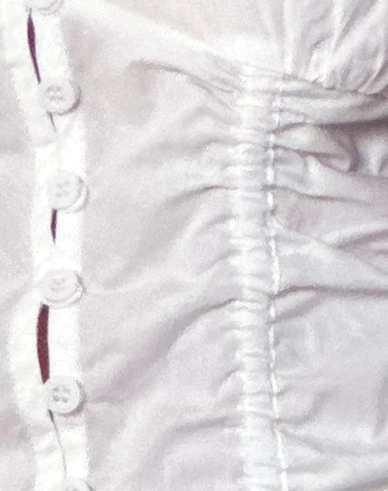 Ilase Ruched Blouse in White