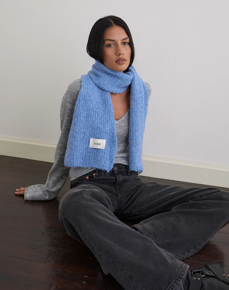 Scarf in Plain Blue