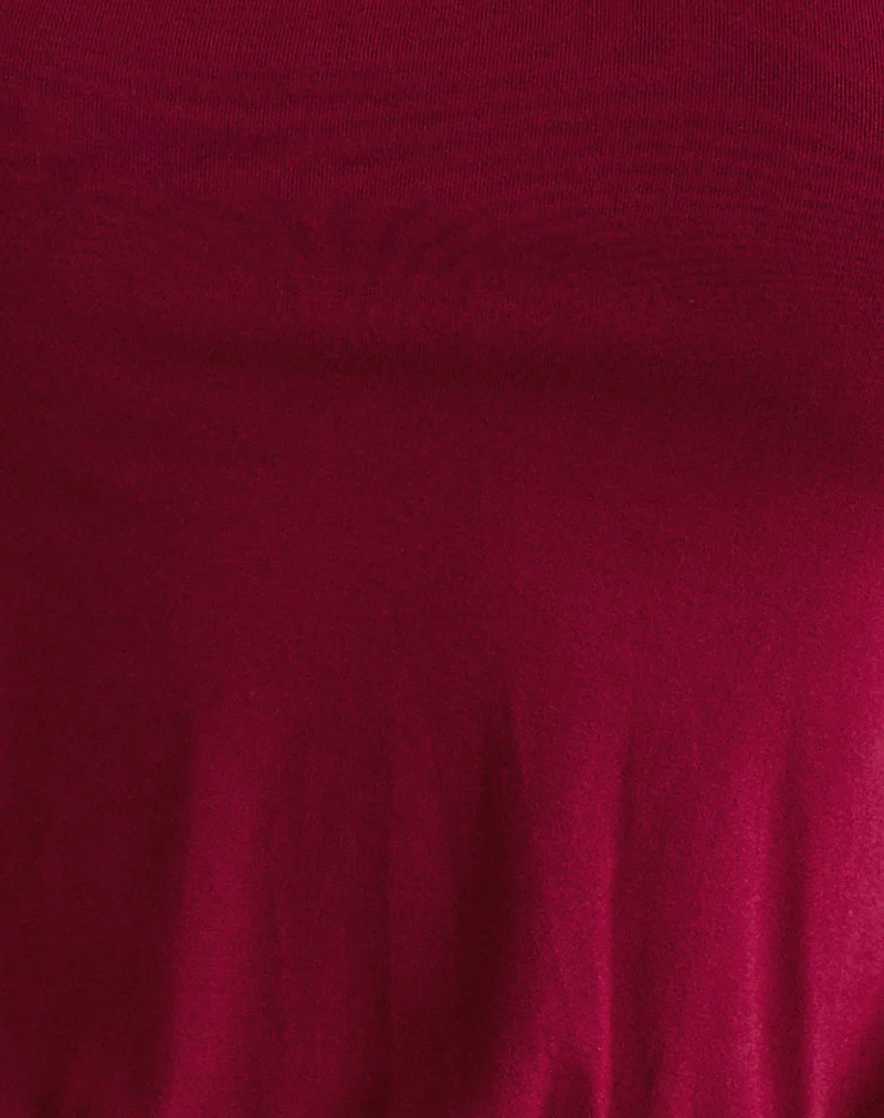 Giunea Knot Halter Top in Burgundy