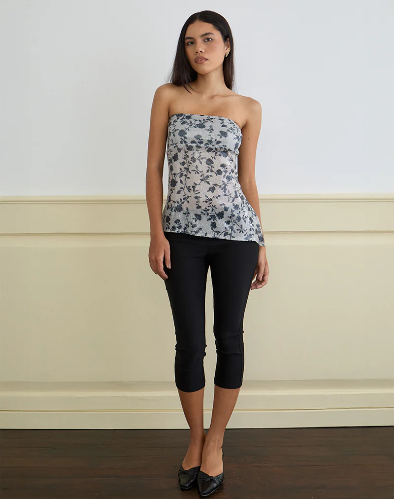 Brilia Bandeau Top in Sequin Flower Grey