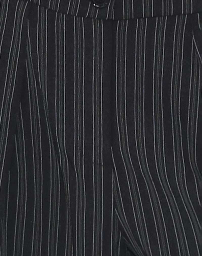 Syra Pleated Trousers in Pinstripe Black