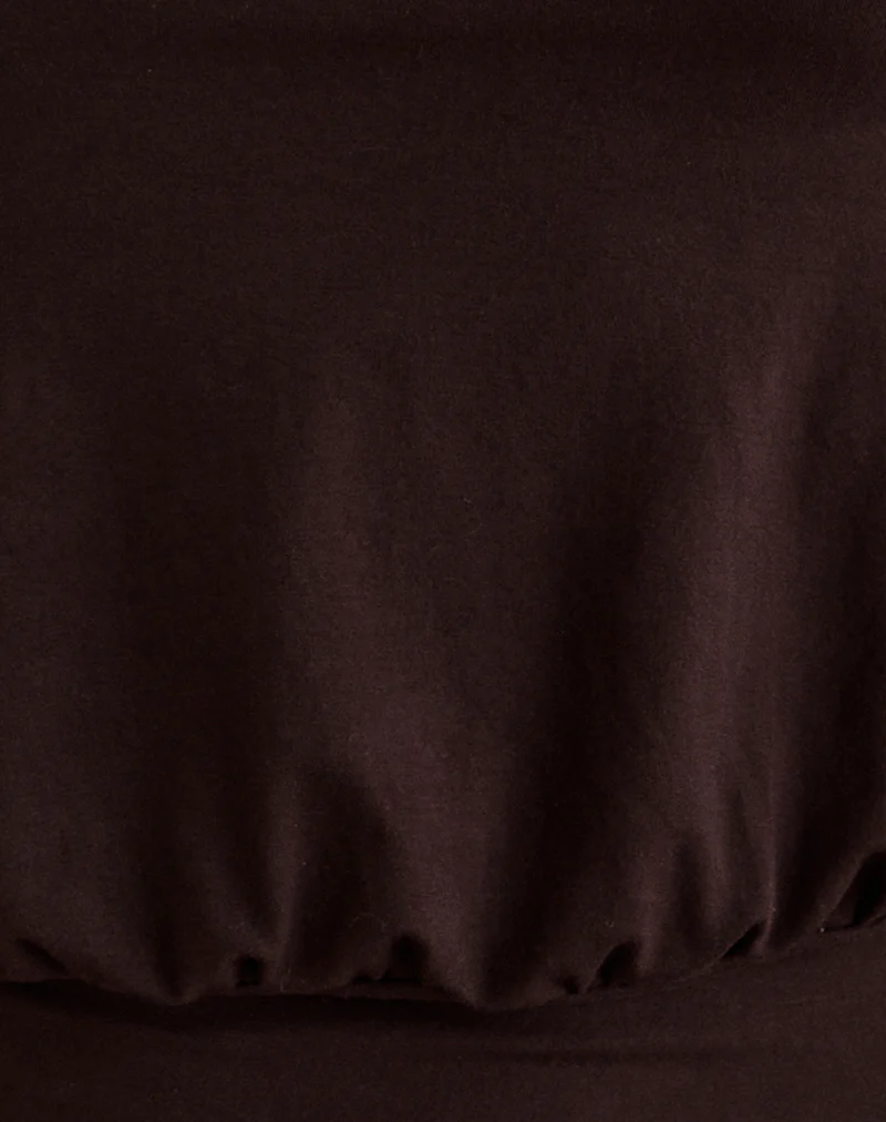 Giunea Knot Halter Top in Bitter Chocolate