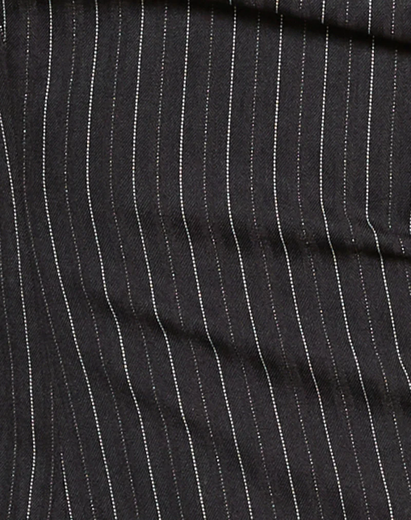 Ganta Slim Trouser in Pinstripe Black