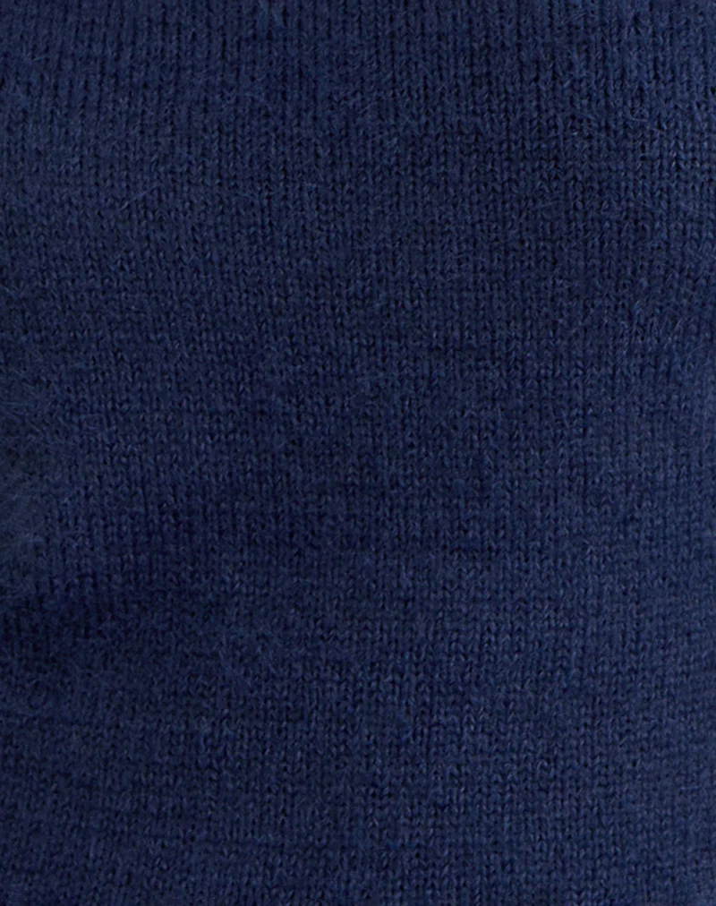 Calyce Top in Fluffy Knit Navy