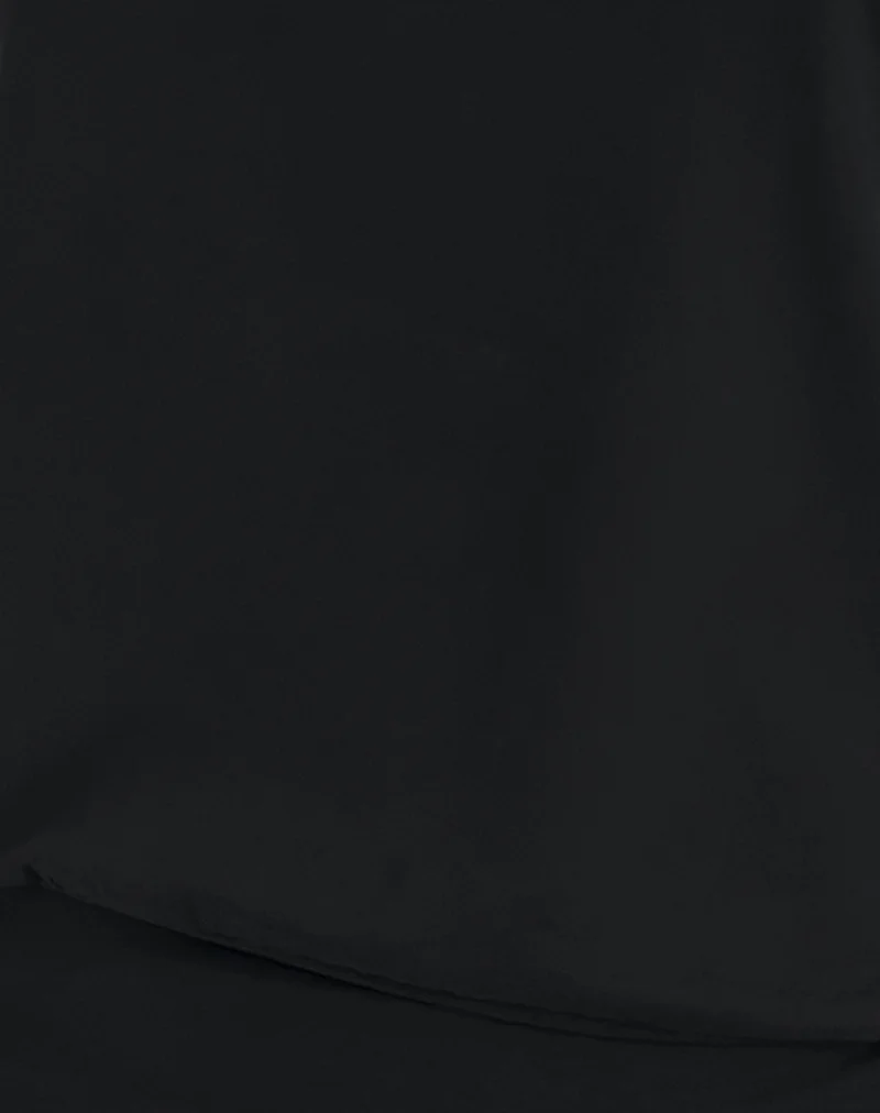 Elysian Asymmetric Top in Cupro Black