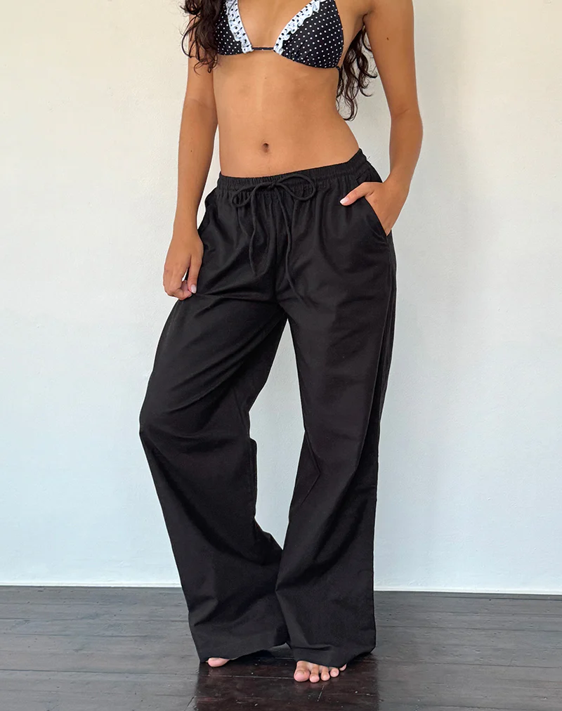 Wasic Wide Leg Trouser in Black