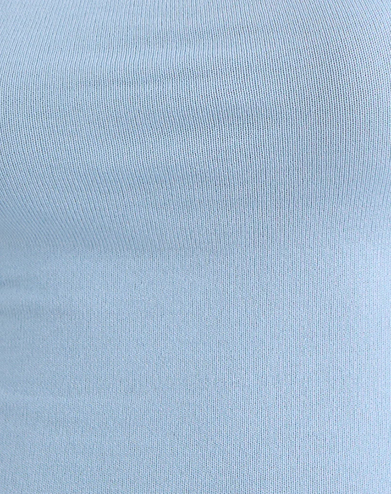 Ziva Knit Cami Vest Top in Blue