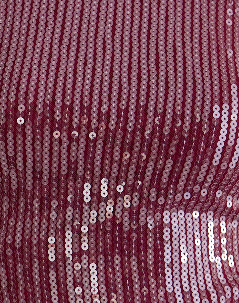 Jalwa Long Sleeve Top in Sequin Maroon