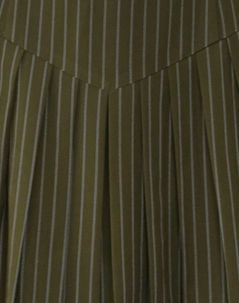 Semasa Mini Dress in Khaki Pinstripe