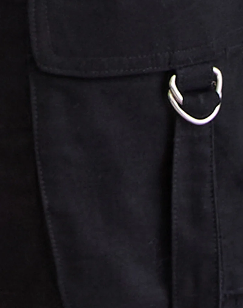 Hojo Linen Cargo Pants in Black