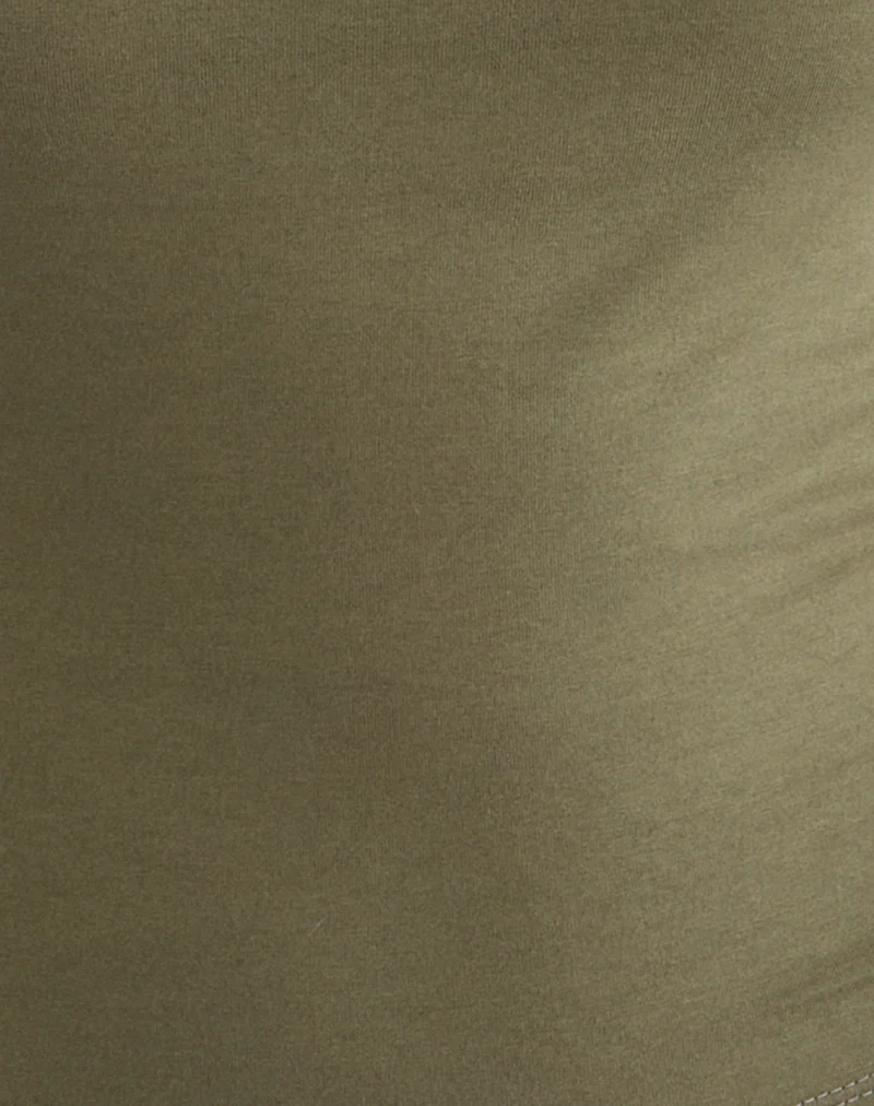 Dudley Vest Top in Jersey Khaki