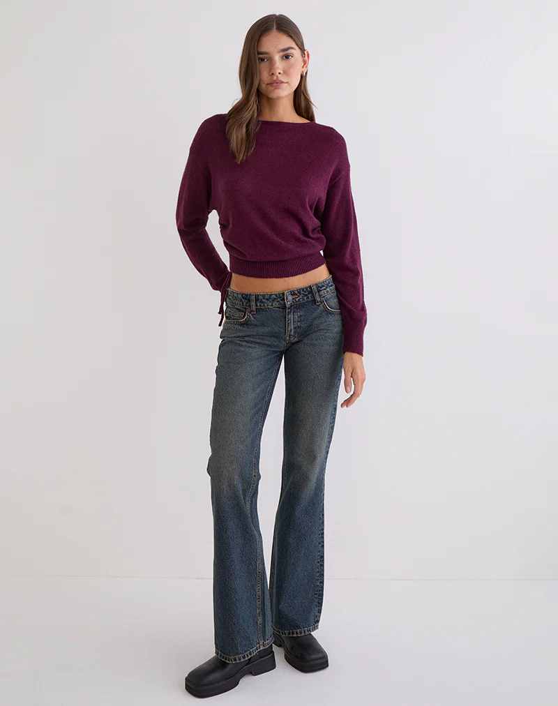 Grisha Long Sleeve Knit Top in Plum