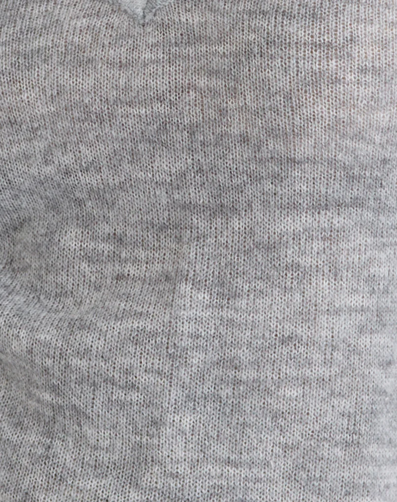 Ashla Long Sleeve Top in Sheer Knit Grey