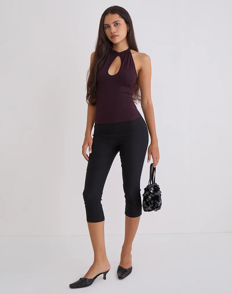 Gretita High Neck Top in Jersey Redwood