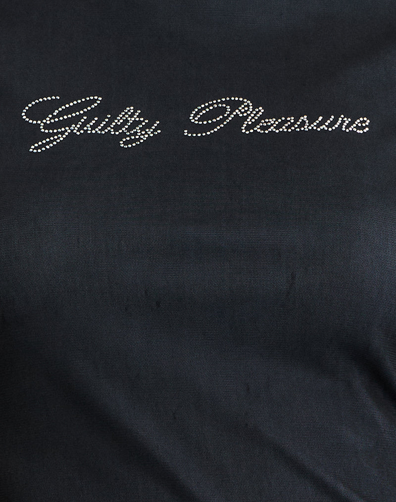 Noburia Top in Black Blue Guilty Pleasure Hot Fix