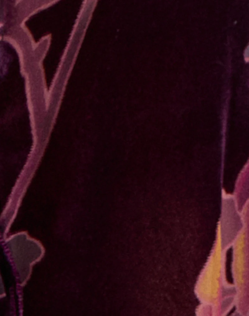 Sukita Cardigan in Floral Devore Burgundy