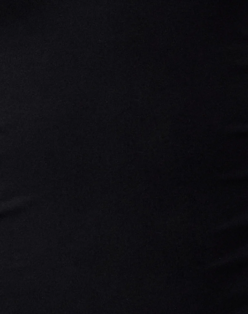 Melton Long Sleeve Halter Top in Rayon Jersey Black