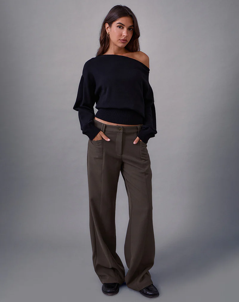 Avina Trouser in Tailoring Dark Olive