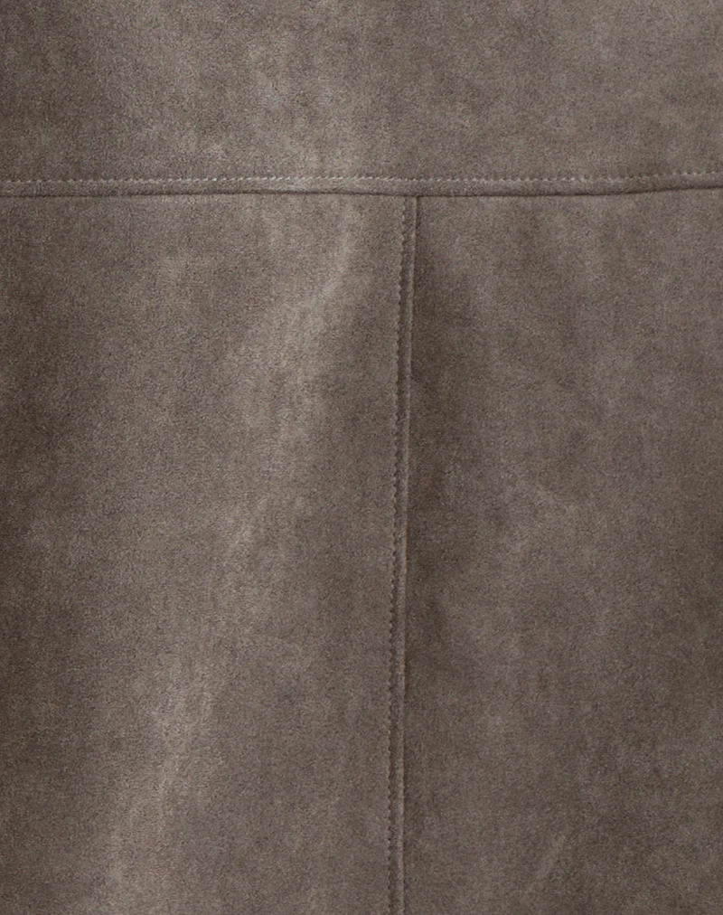 Orson Jacket in Faux Suede Olive Grey