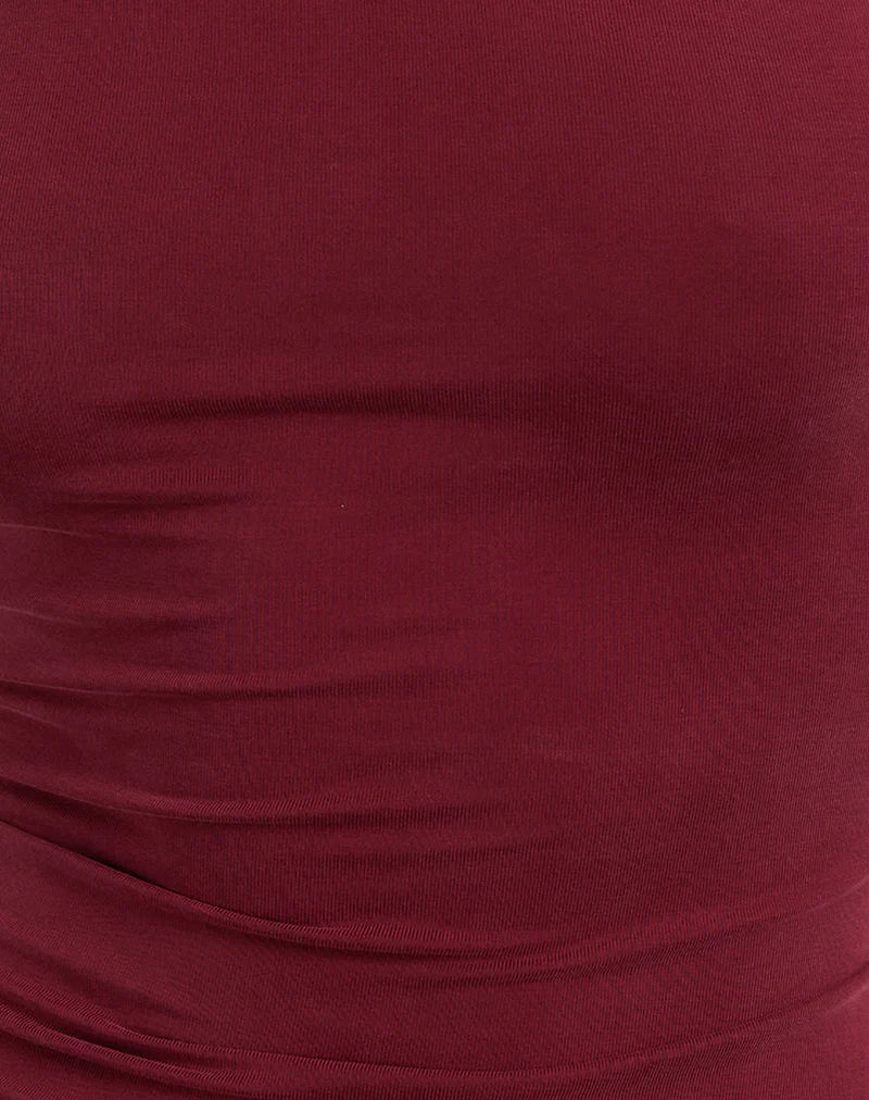 Lorie Halter Top in Cupro Dark Red