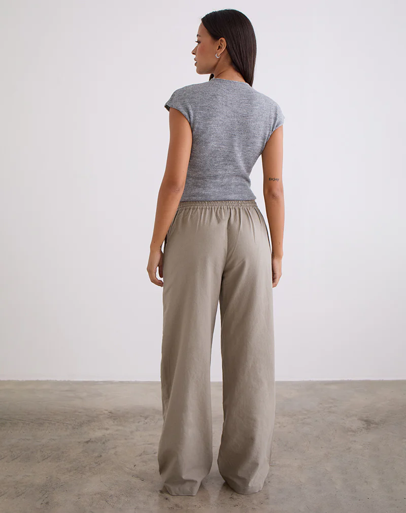 Wasic Wide Leg Trouser in Biscotti