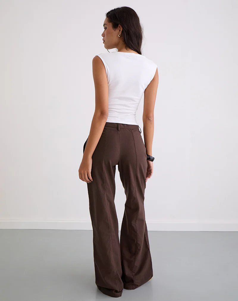 Saucy Trousers in Linen Deep Mahogany