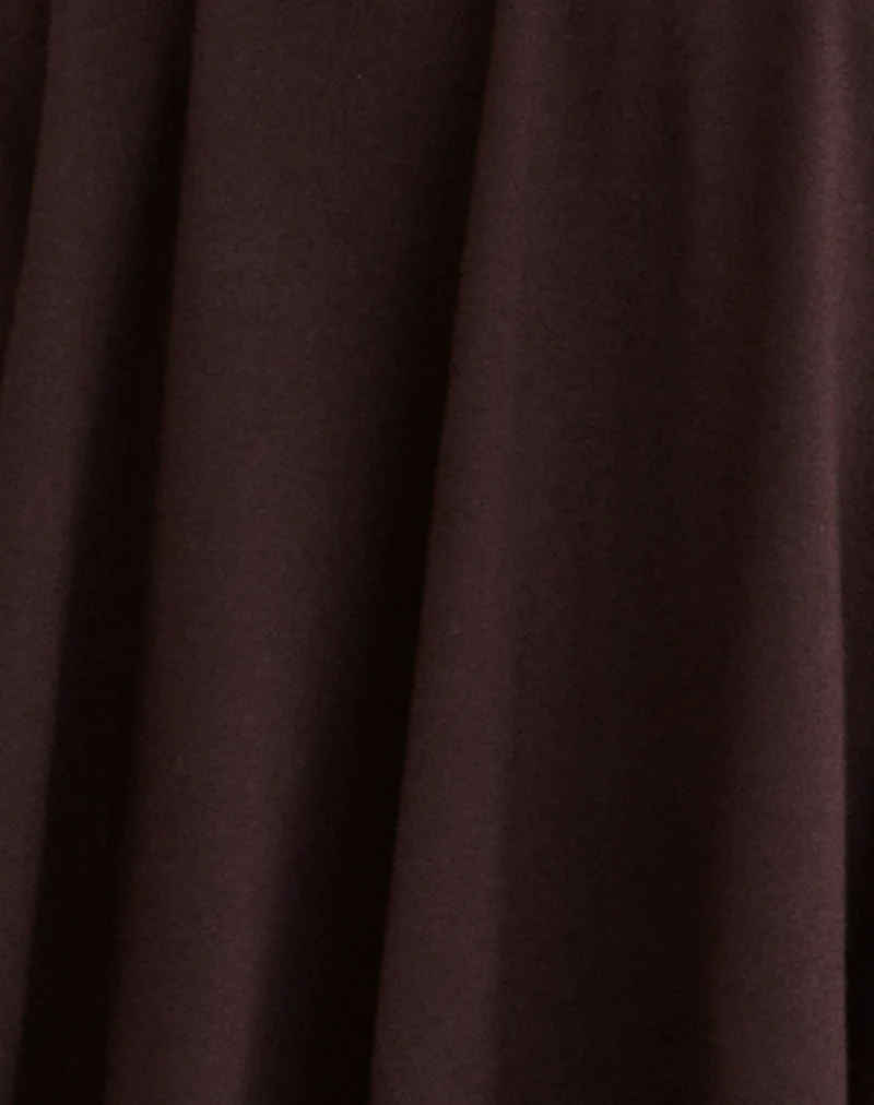 Kanela Slouch Poncho in Jersey Bitter Chocolate