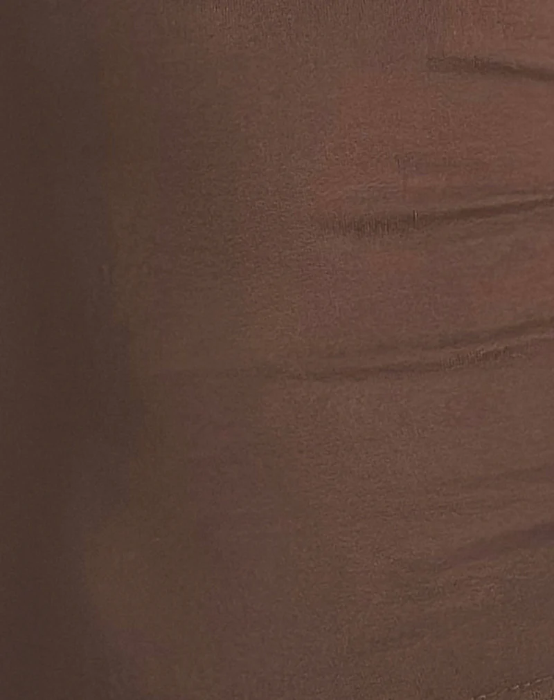 Lorie Halter Top in Cupro Bitter Chocolate