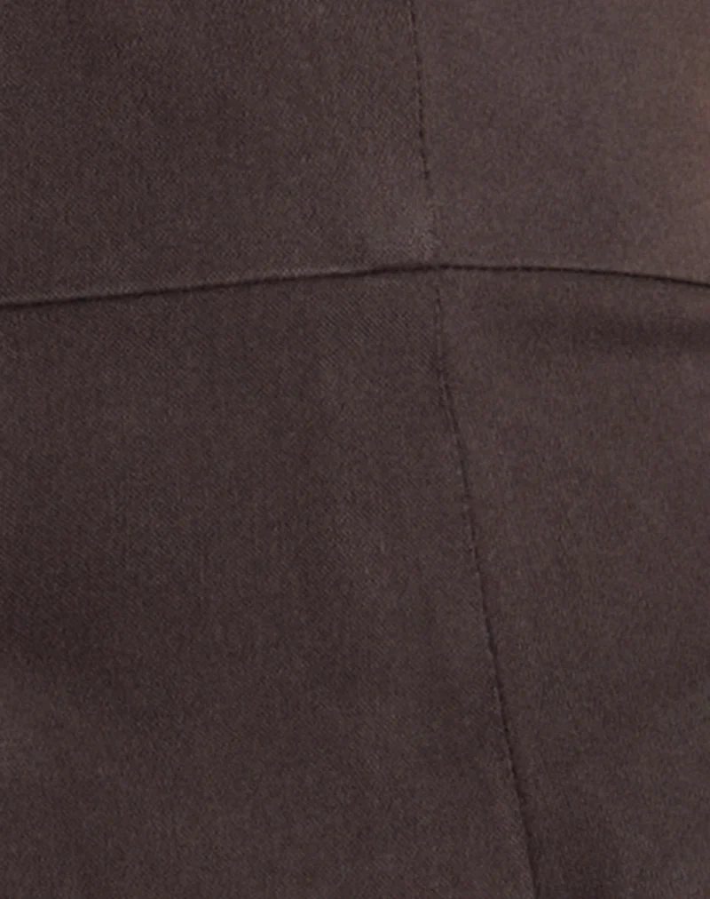 Ronin Top in Lace Trim Tailoring Brown