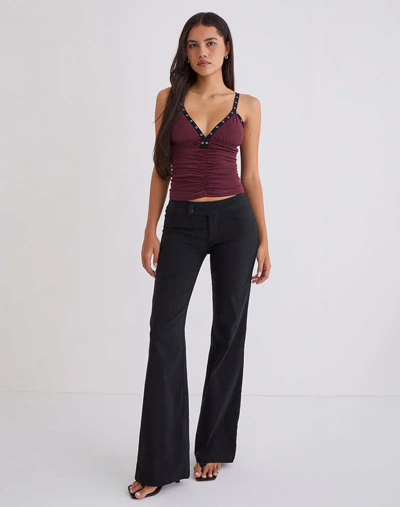 Tolani Cami Top in Heavy Mesh Wine