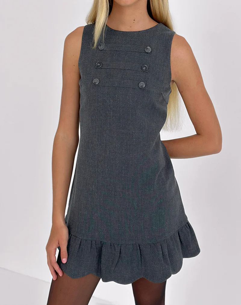 Saraya Mini Dress in Tailoring Grey Blue