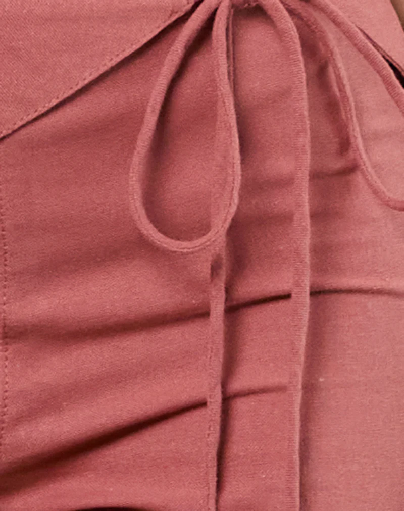 Cursa Trouser with Belt in Linen Tuscan Red